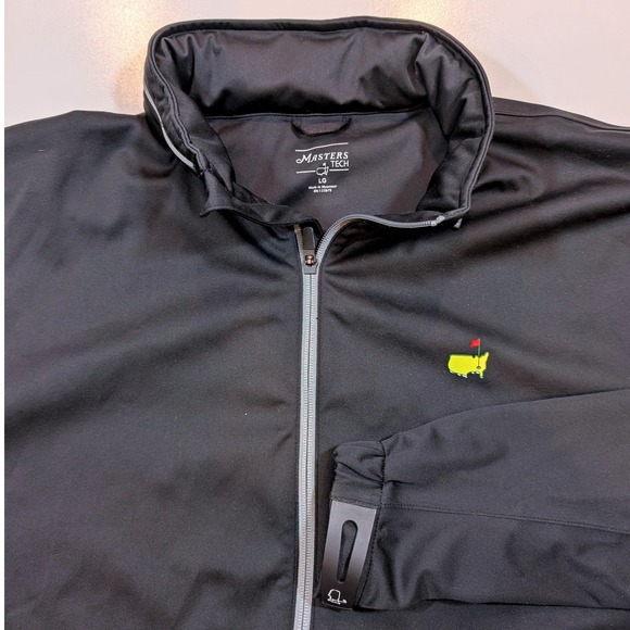 Masters Tech Other - Masters Tech Mens LG Black Full Zip Golf Rain Jacket Stowable Augusta